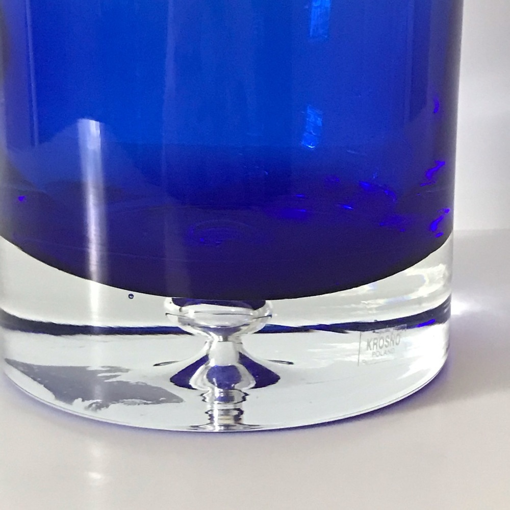 ❌SOLD❌ Krosno Poland Cobalt Blue Bubble Decanter - Picture 3 of 10